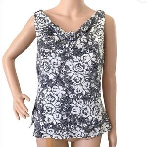 CDC Signature Collection Floral Glitter Sleeveless Blouse Stretch